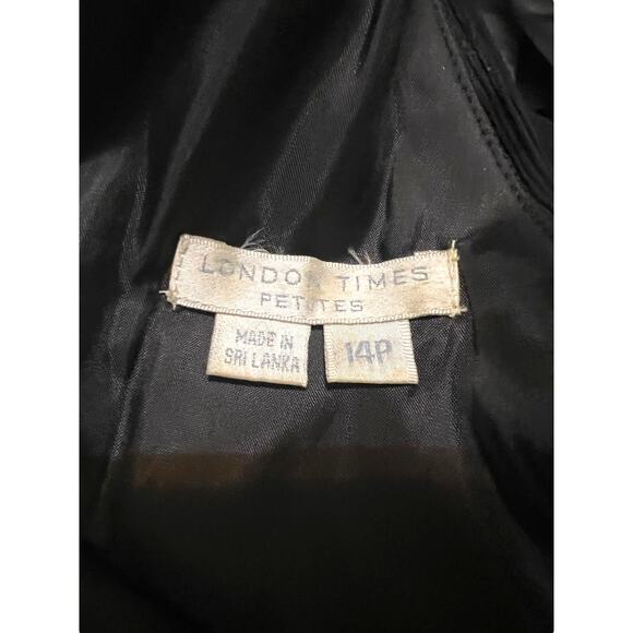 London Times Petites Black Bubble Hem Sleeveless Semi Formal Cocktail Dress 14P - Picture 5 of 13